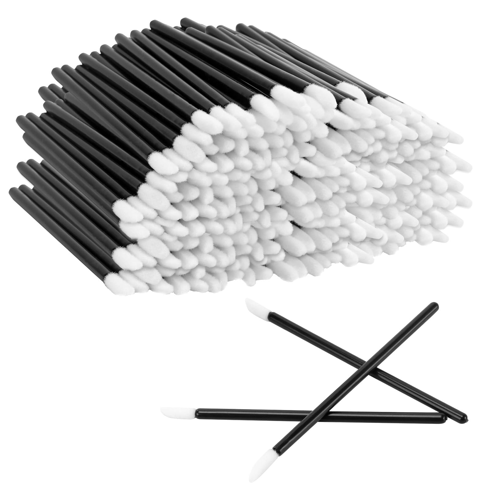 KEILEOHO 800 pennelli per labbra usa e getta, colore nero, in materiale PP, per rossetto e rossetto, applicatore cosmetico