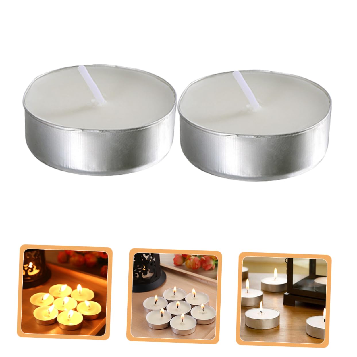 Candele Tealight Rotonde Piccole 100 Pezzi Paraffina Bianche