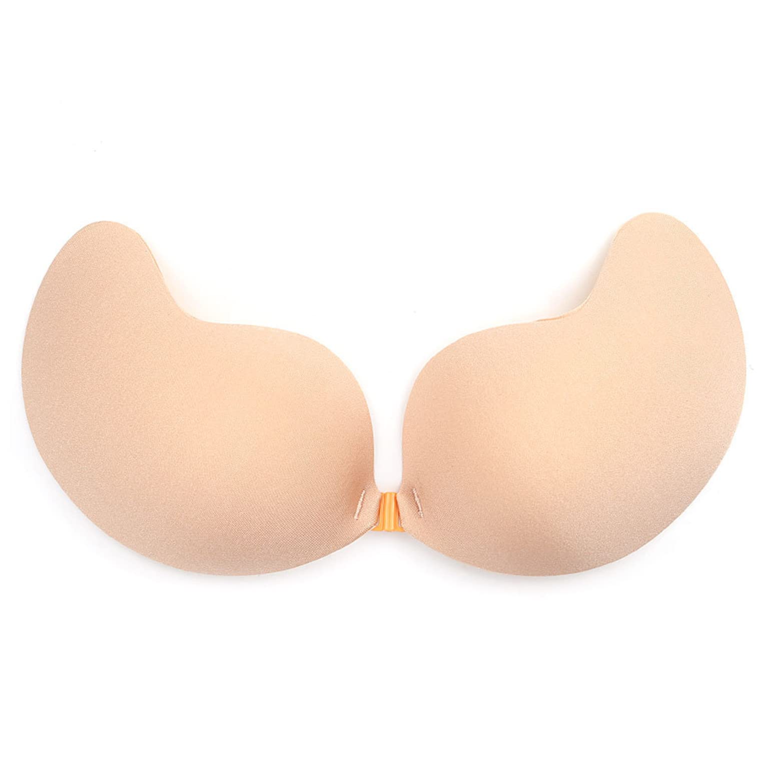 Manxing Women Invisible Adhesive Strapless Bra Invisible Push Up Reusable Bra Backless Sticky Bra Silione Invisible Nipple Covers Nude