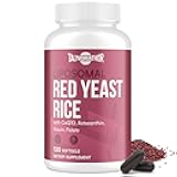 Liposomal Red Yeast Rice 1200mg with CoQ10 & Astaxanthin – Extra Strength Cholesterol, Cardiovascular & Metabolic Support – High Absorption – Citrinin-Free, 120 Softgels