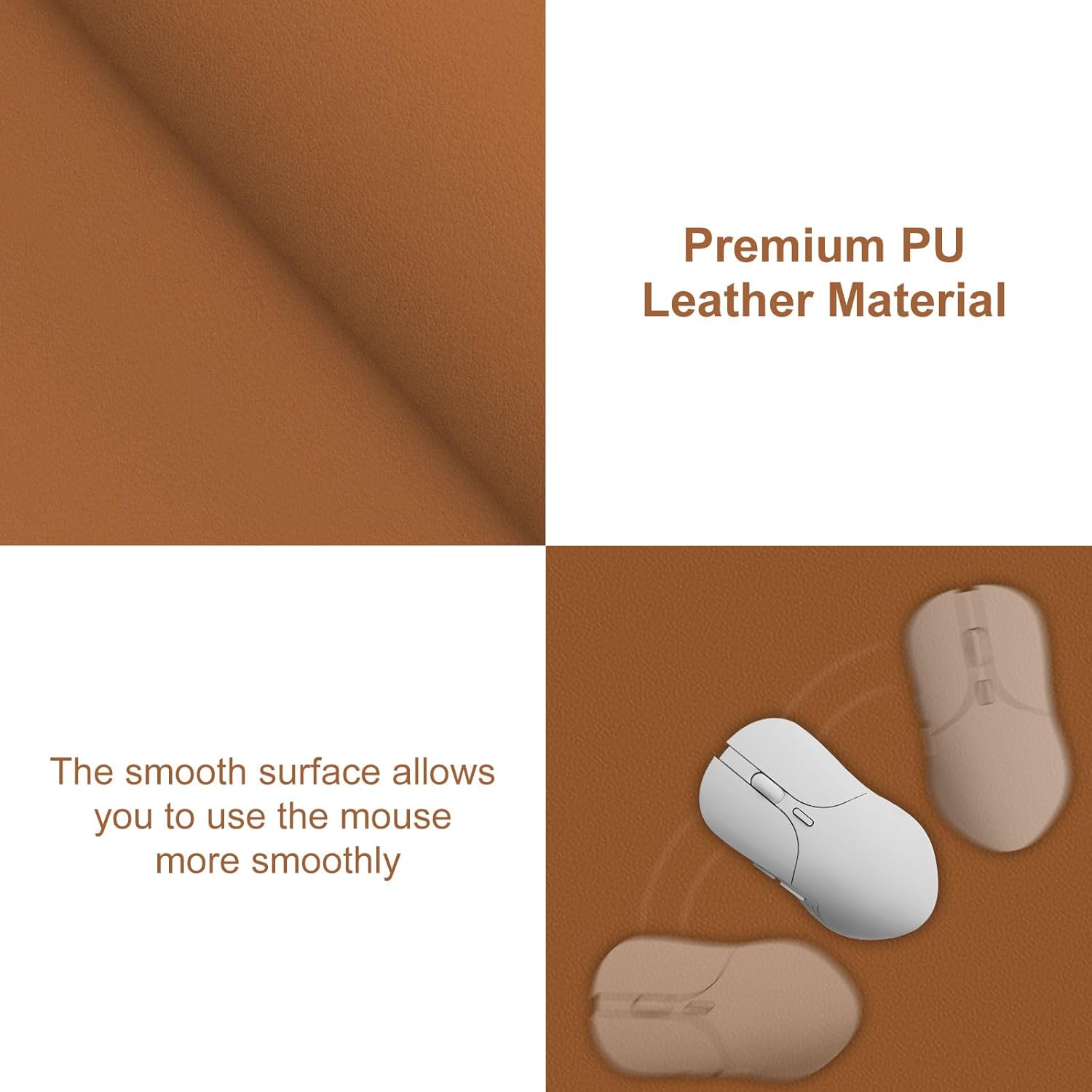 Desk Pad,Large Mouse Pad, Non-Slip PU Leathers Writing Pad,Desktop Protection Pad,Computer Desk Pad, Waterproof Table Mat, Desk Mat for Office and Home Writing (Brown;36"x 17")