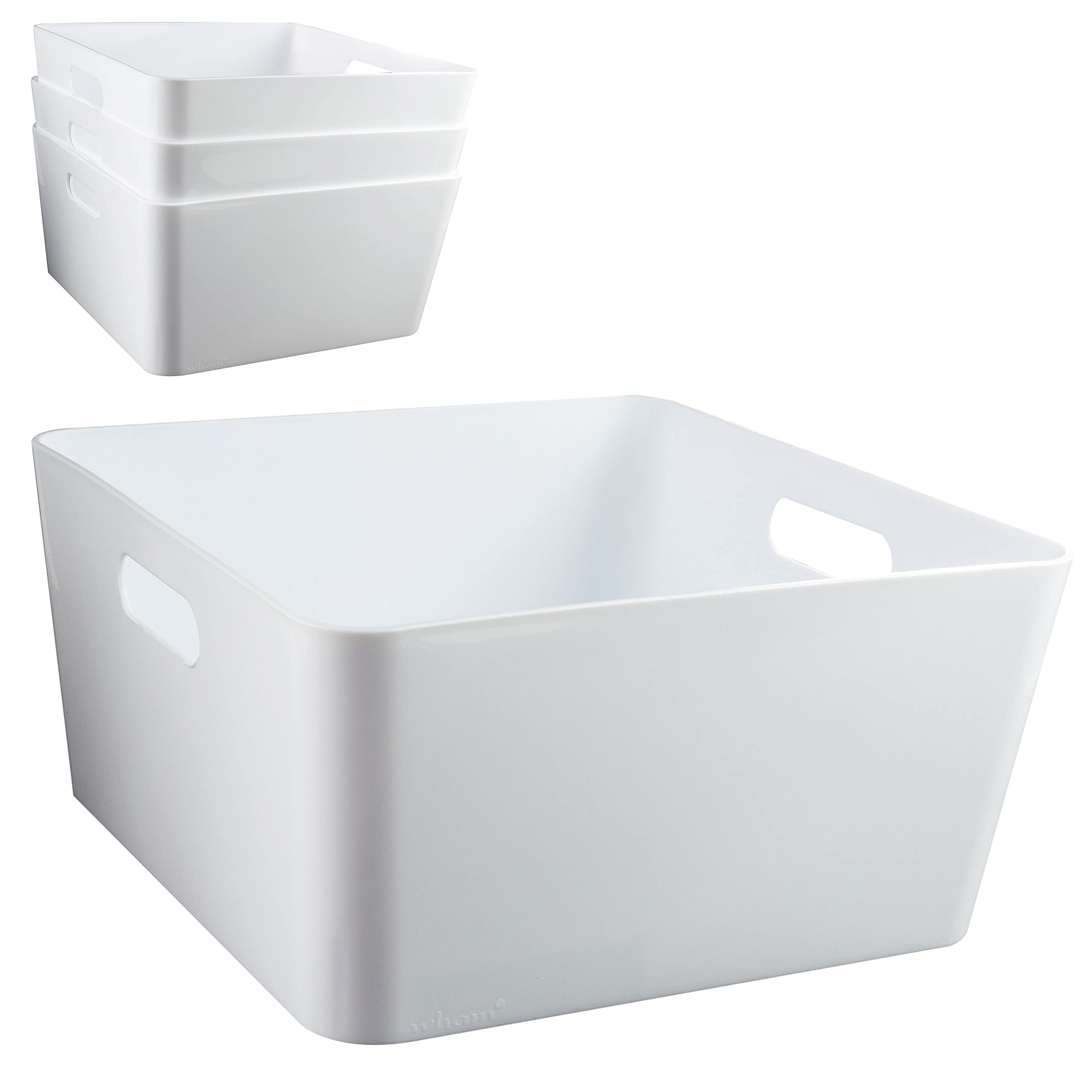 #11 4 Stück Ordnungsboxen passend für Kallax - 15 cm hoch - weiß - 30x 30 cm - Ordnungskorb - Regalorganizer Wandregal