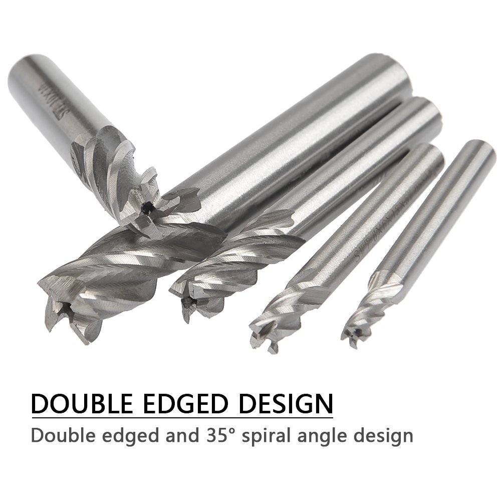 4-Piece Extra Long HSS CNC End Mill Set – 4/6/8/10mm 2-Flute Cutters For Metal & Wood