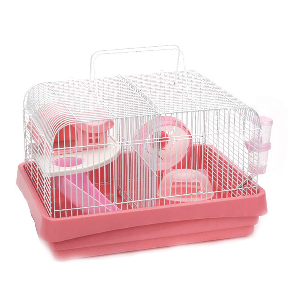 Hamster Jaula Hamster Villa Dedicado Inicio Nursery Jaula de hámster Oso de Oro, Gerbo, hámster Erizo Dedicado Den Casa de Lujo Conjunto de hámster Suministros Juguetes,Beige