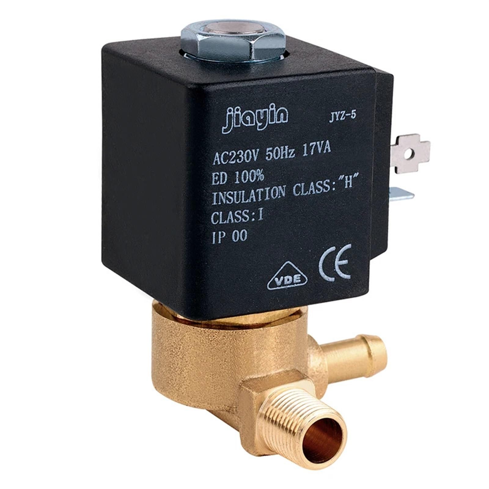 JYZ-5 2/2 Way AC 230V 50Hz G1/8" Normally Closed Electromagnetic Solenoid Water Valve N/C for Stream Generator