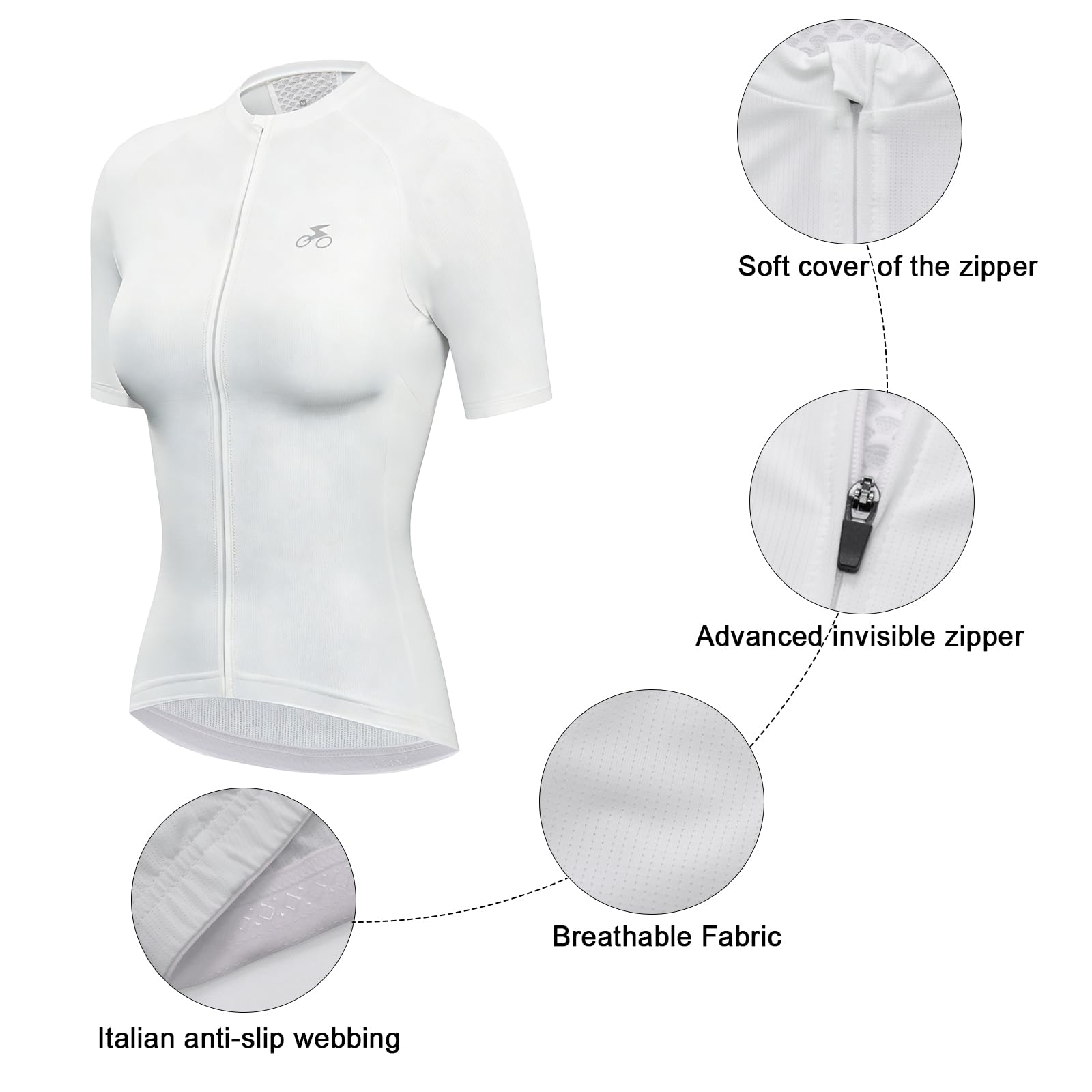 Maillot de ciclismo para mujer, manga corta, transpirable, de secado rápido, camiseta de ciclismo con 3 bolsillos para mujer, deportes al aire libre