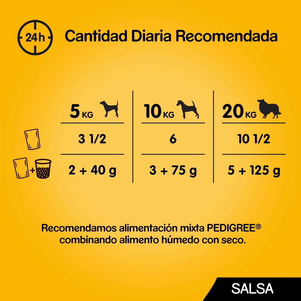 Pedigree Comida húmeda para perros sabores mixtos en salsa, paquete múltiple (4 paquete x 12 bolsas x 100 g)
