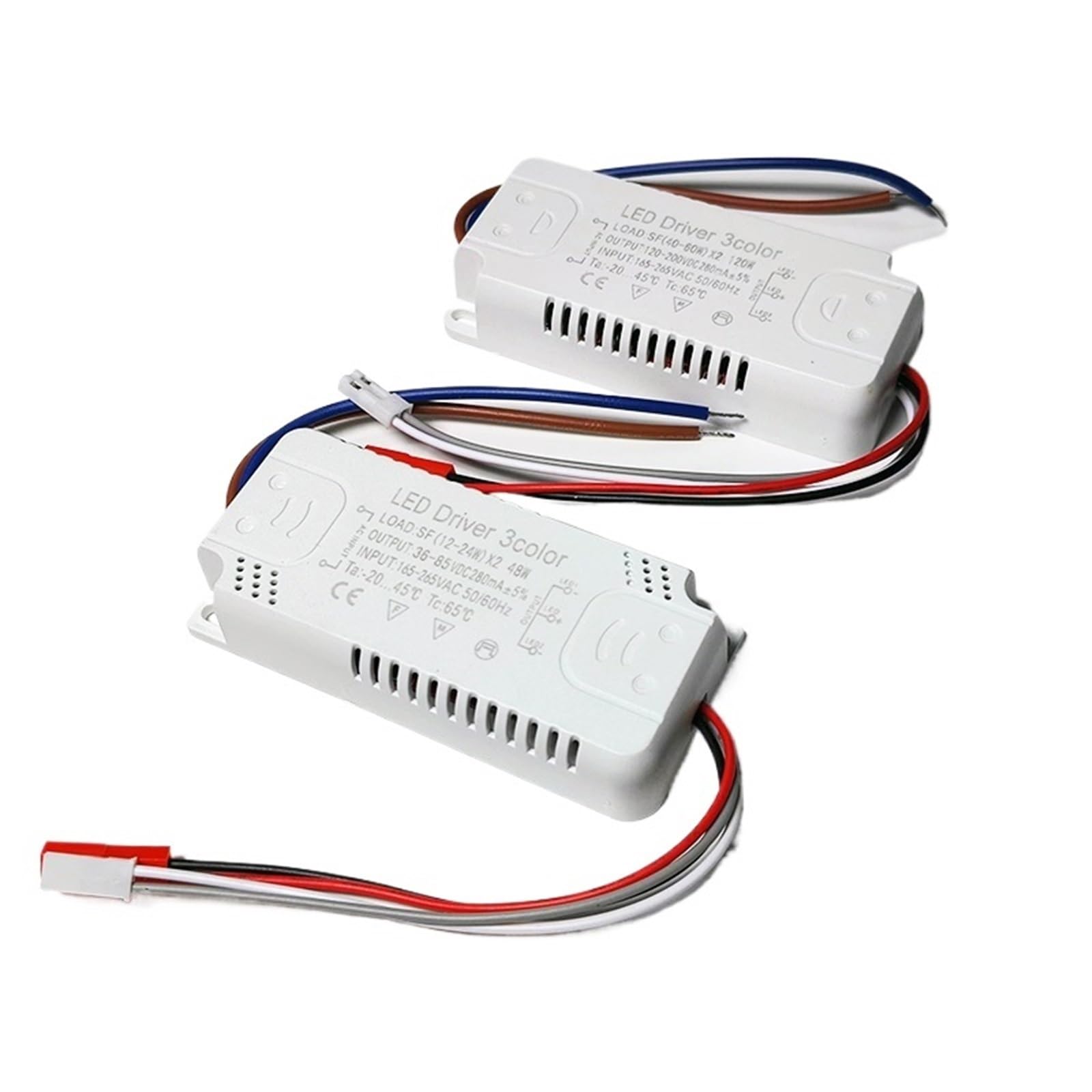 Transformador LED, Controlador LED de 3 colores, tira corriente constante, 40-60W, 60-80W, AC165-265V, 220mA, unidad iluminación(40-60W-2)