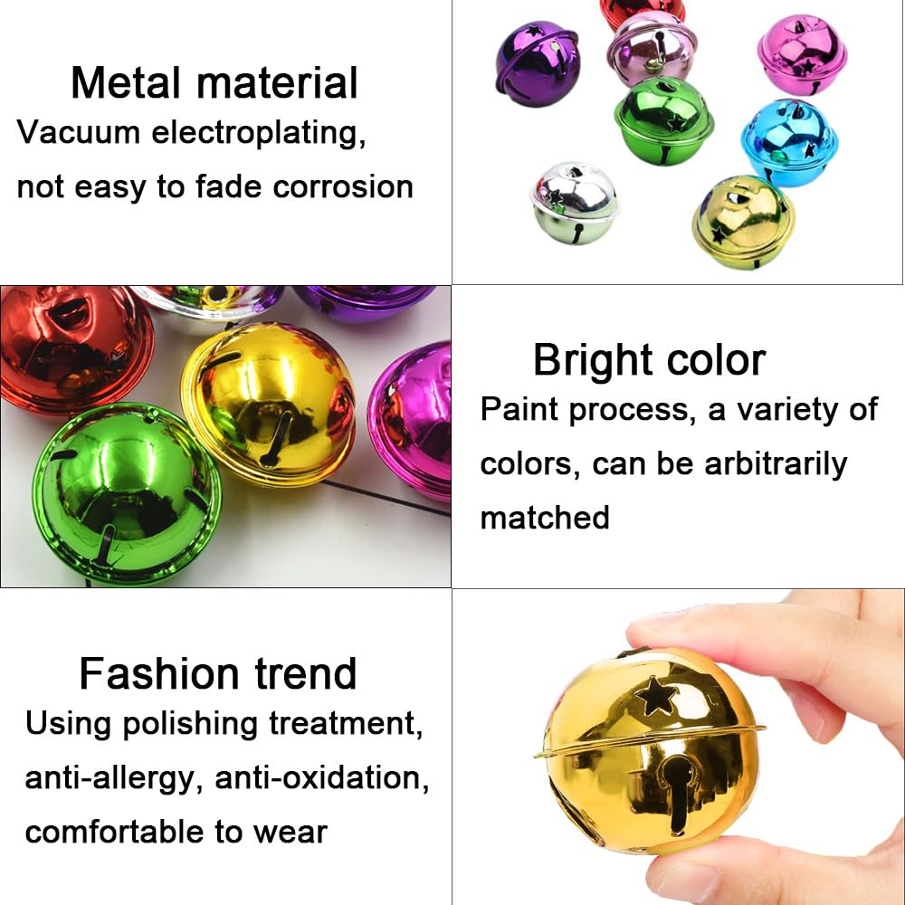 50 Campanelle Natalizie In Metallo - Decorazioni Fai Da Te Per Albero, Regali E Ghirlande - Foto 9