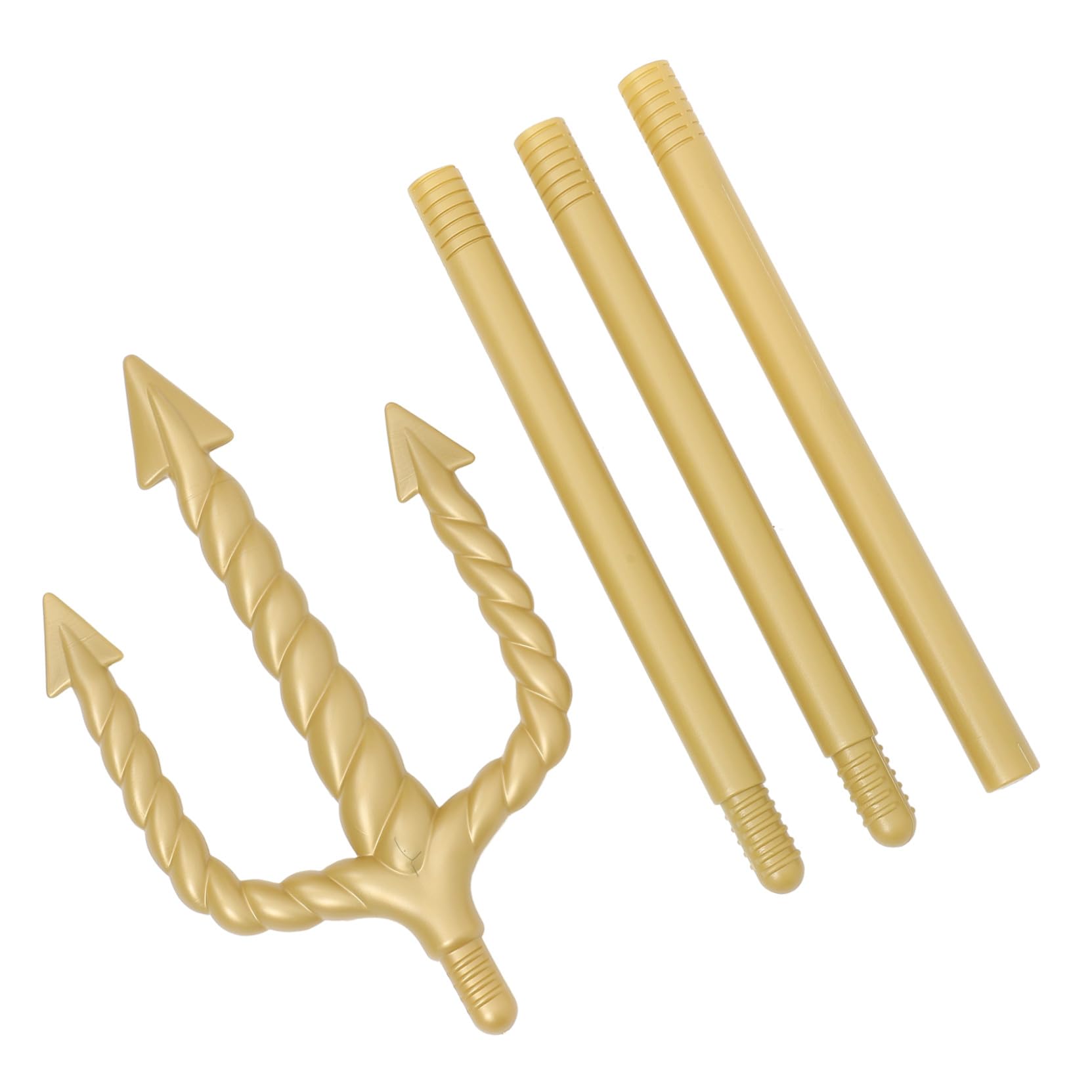 Healeved 3 Pezzi Forcone da Diavolo Cosplay Halloween Accessorio Costume Malefico Bastone Decorativo Oro Prop per Feste Mascherate e Carnevale