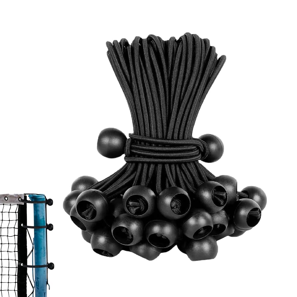 20/30 Pcs Heavy Duty Bungee Cords with Balls, Elastic String Tarp Ties for Tarpaulin, Boat Covers, Tent, Garden Fence and RV, 10-40cm Length Options Secure Fasteners (20PCS-20CM)