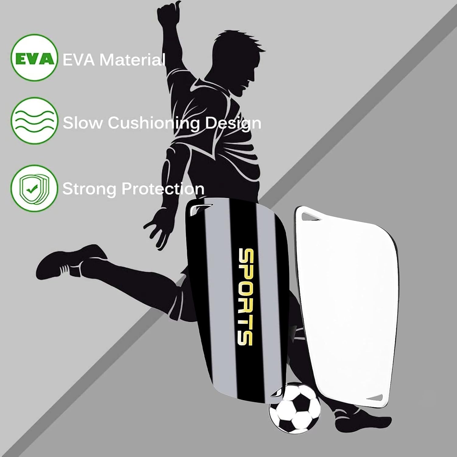 Geeksport Soccer Shin Guards Youth, Kids Soccer Shin Guards for 3-15 Years Old Boys and Girls for Football, Lightweight EVA Cushion to Protection Football Player Reduce Shocks and Injurie : Sports & Outdoors