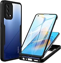CENHUFO Cover Oppo A74 4G, (Non 5G) 360 Gradi Antiurto con Protezione dello Schermo Integrata Rugged Doppia Faccia Bumper Trasparente Full Body Case Fronte Retro Custodia per Oppo A74 4G - Nero