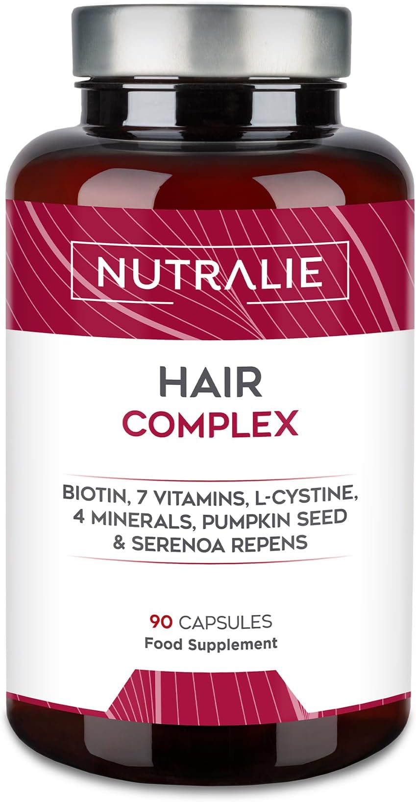 Hair Vitamins [Award 2022] - Biotin + Zinc + Selenium + L-Cysteine - Hair Supplement for Men and Women - 90 Vegetarian Capsules Nutralie