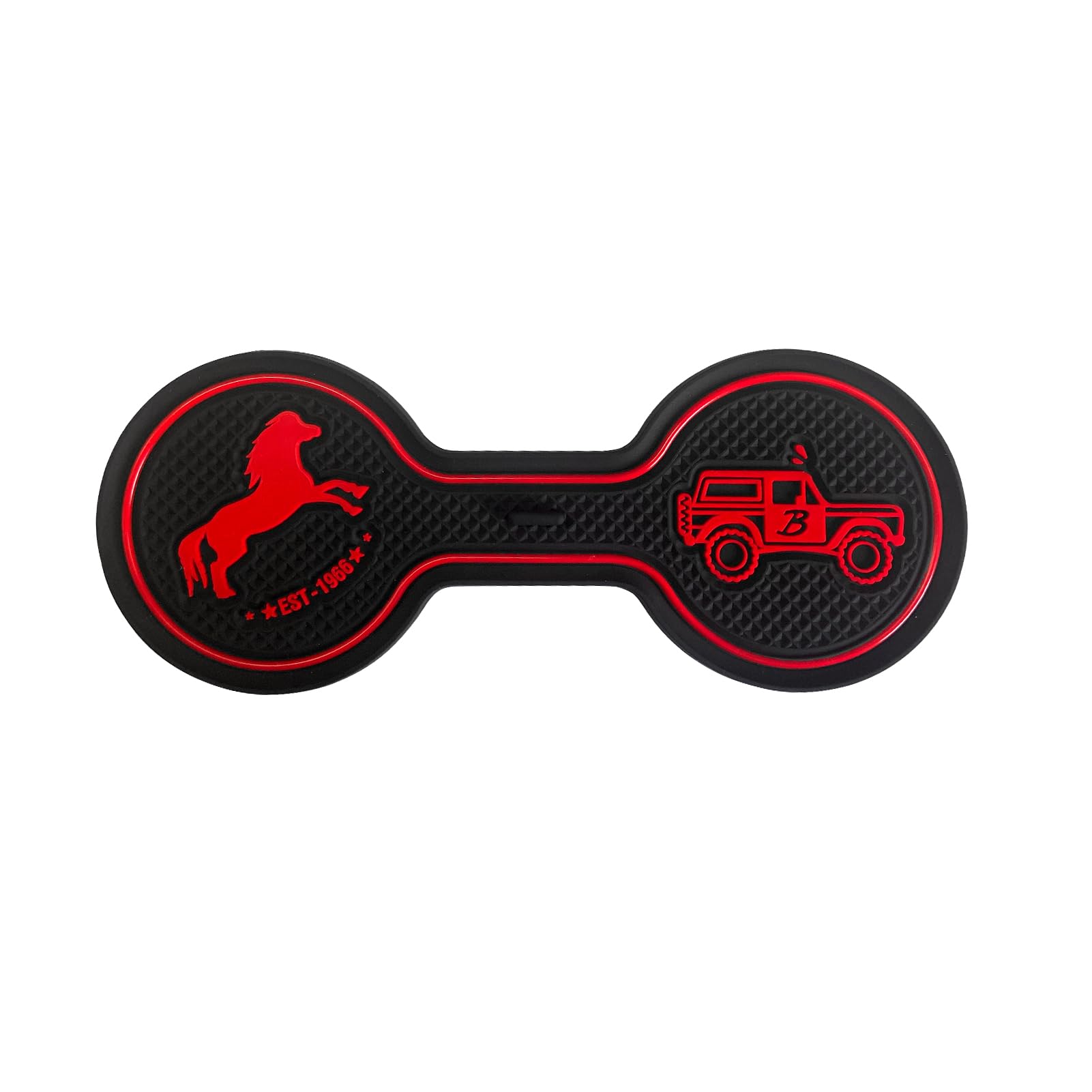 for Ford Bronco 2021.2022 Car Cup Holder Coaster, Car Decorative Water Coaster, Beverage Coaster, Silicone Cup Holder Coaster, Car Accessories Pad (Red)