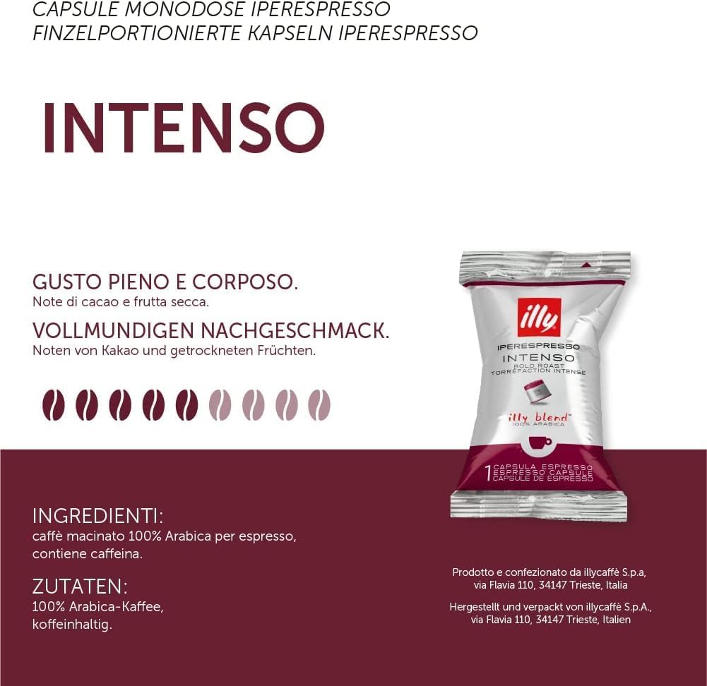 ILLY Selección de 108 Cápsulas de Café para Máquinas Hiperespresso | Surtido de Degustación con 2 Paquetes Clásicos, 2 Paquetes Intenso, 2 Paquetes Fuerte