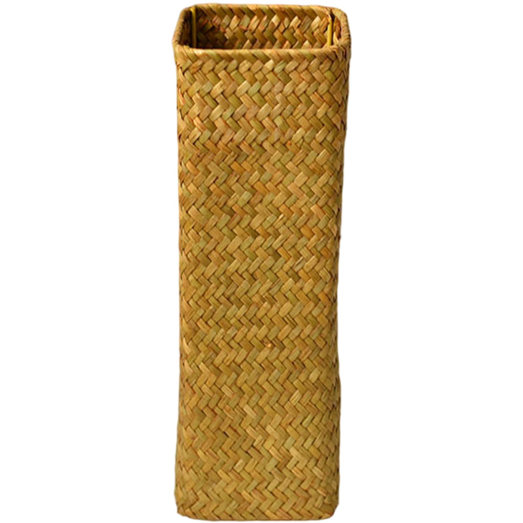 Hbbgdiy Orange Rattan Vase, 12X4 Inch Tall Floor Vases, Rustic Rattan Decor For Weddings Home Office Cafe Table Centerpiece