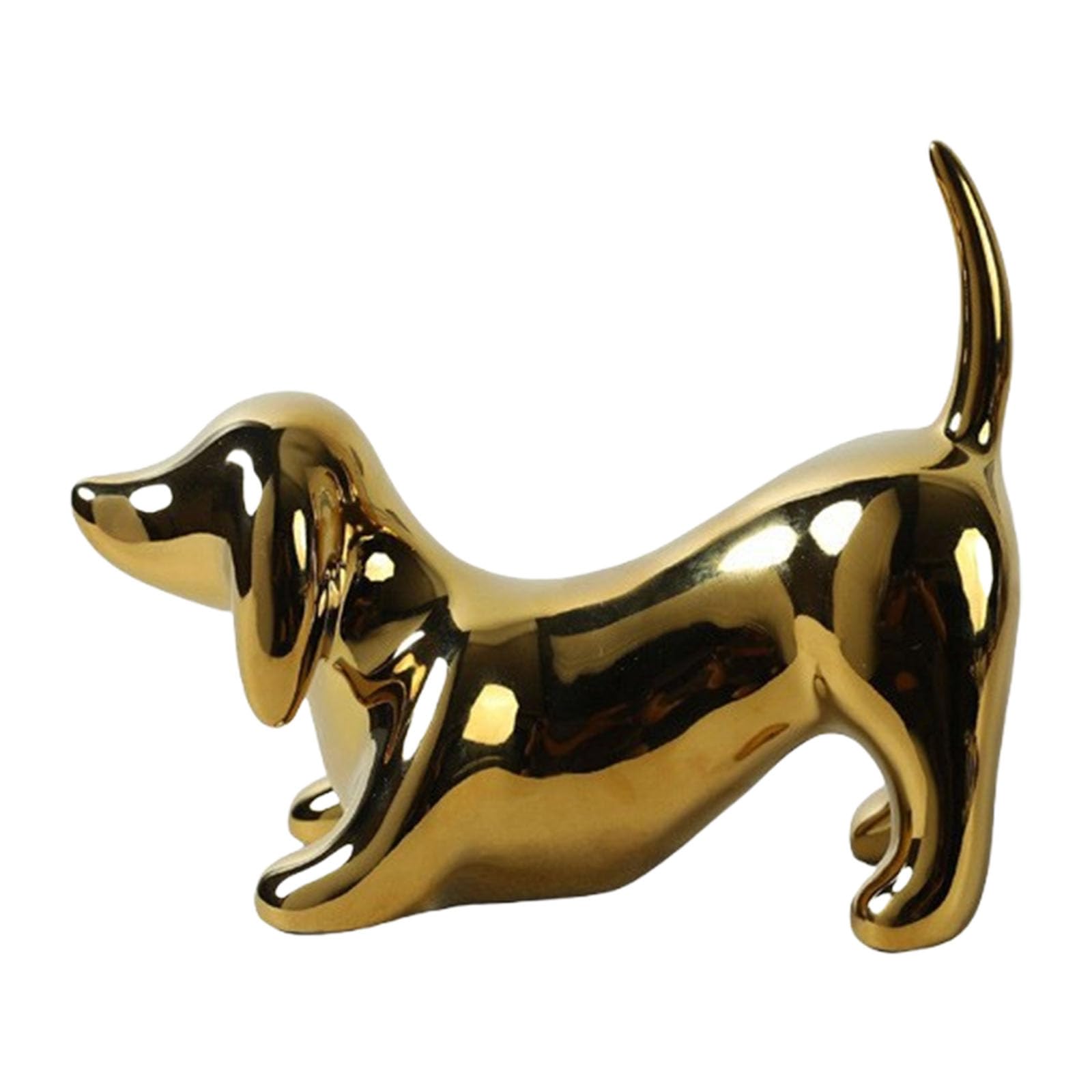 Msioytog Scandinavian Ceramics Dog Figurine Artistic Shelf Decoration Accent Perfect for Home Styling Ceramics Dachshund Statue