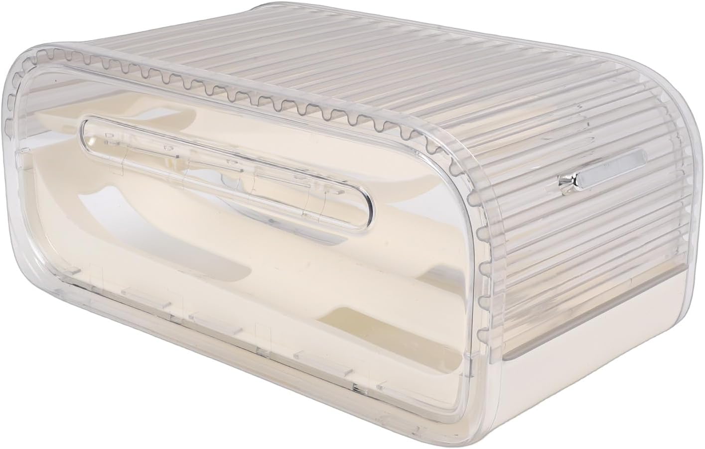 GLOGLOW Food Storage Packaging Holder with Automatic Rolling Design Double Layer Stackable for Refrigerator Organization Space Saving Food Grade PET PP Clear Egg Dispenser Egg Container (Clear)
