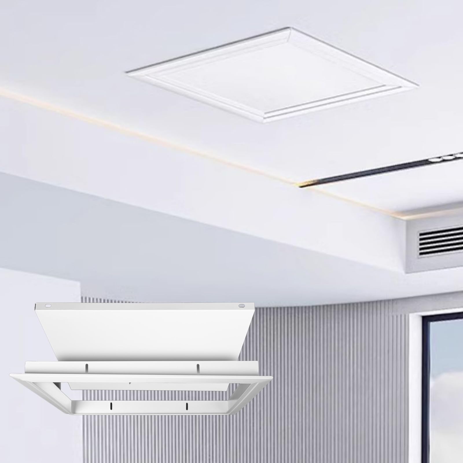 WEKONUMEX Inspection Hatch Revision Door, Aluminum Access Door Drywall Hole Cover (150-500) mm Ceiling Attic Bathroom Plumbing Wiring(500x500mm)