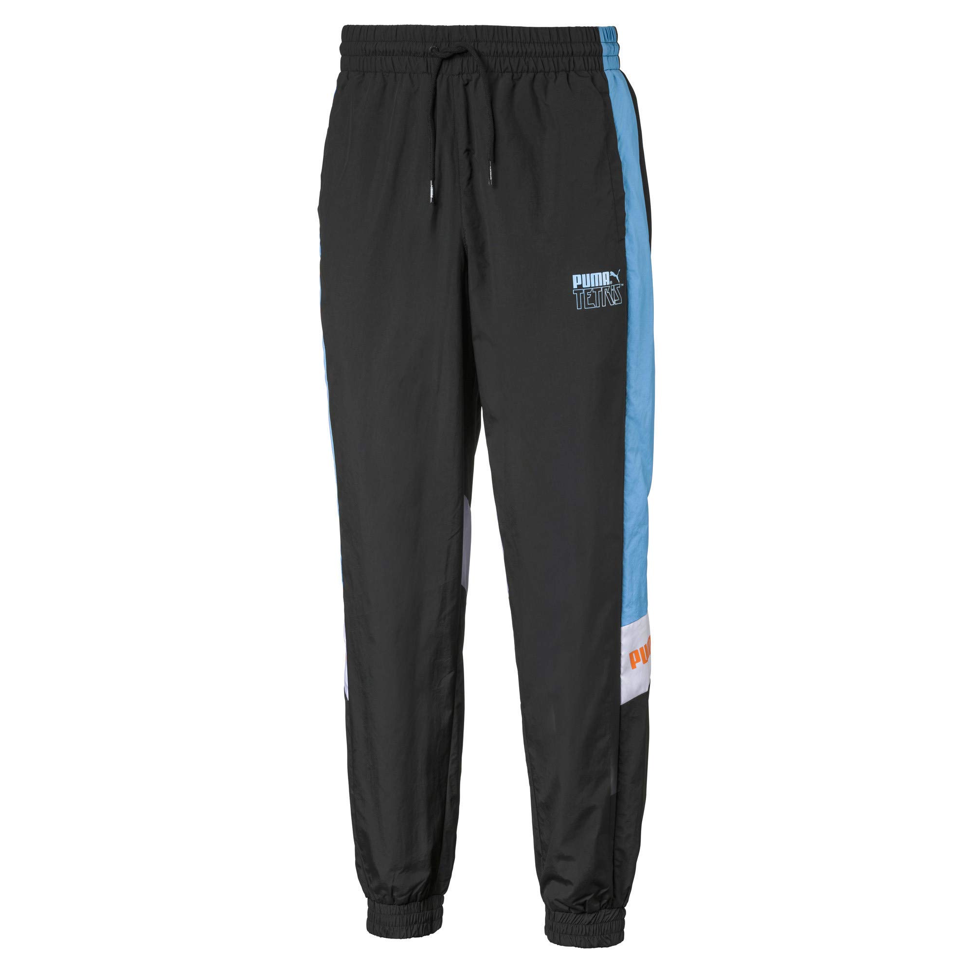 PUMA x Tetris Mens Track Pants Taped Graphic Logo Joggers 597137 01 Black