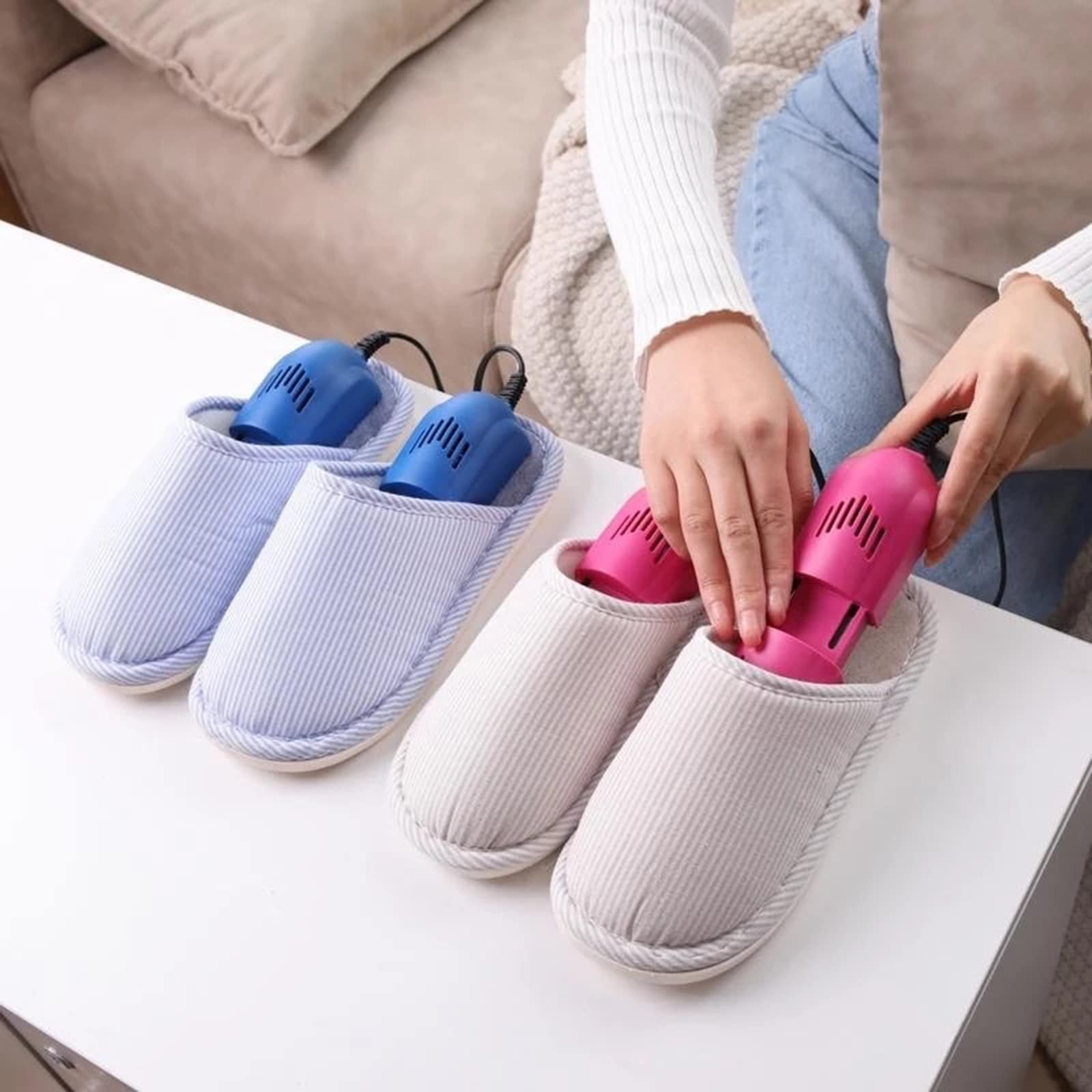 Asciugascarpe Asciugascarpe Scalda-Guanti e Scarponi Ricarica USB Regolabile Asciugatura Rapida per Scarpe, Guanti, Cappelli, Calzini, Scarponi da Sci,Rosso (Color : Blue)