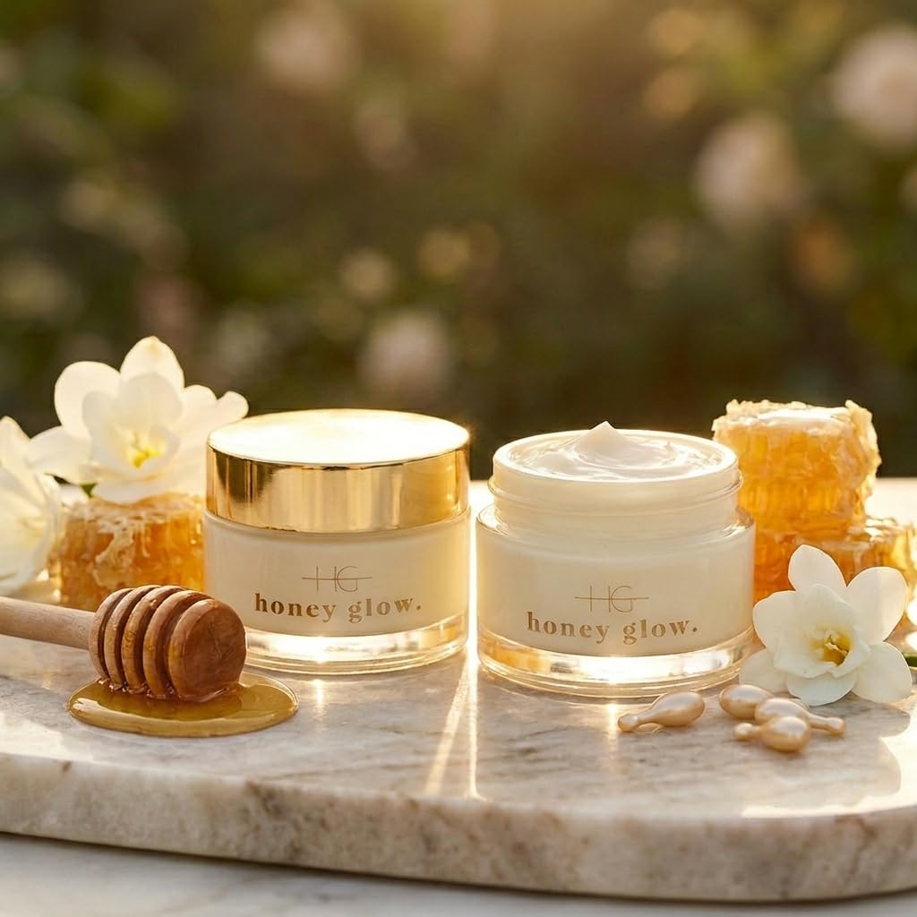 Honey Glow Duo Ultra nawilżający krem do twarzy z ceramidami i miodem, SPF 15 (2 x 50 ml) – lekki krem na dzień z niacynamidem, kwasem hialuronowym i przeciwutleniaczami