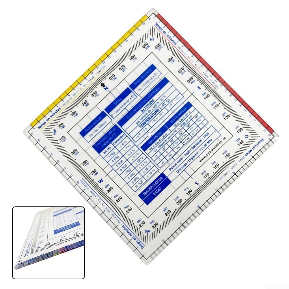 Règle de Navigation aéronautique, rapporteur, tracé de Carte, Outil de Mesure pour étudiants, Pilotes, navigateurs, étalonnage précis, Règle de Vol en Plastique