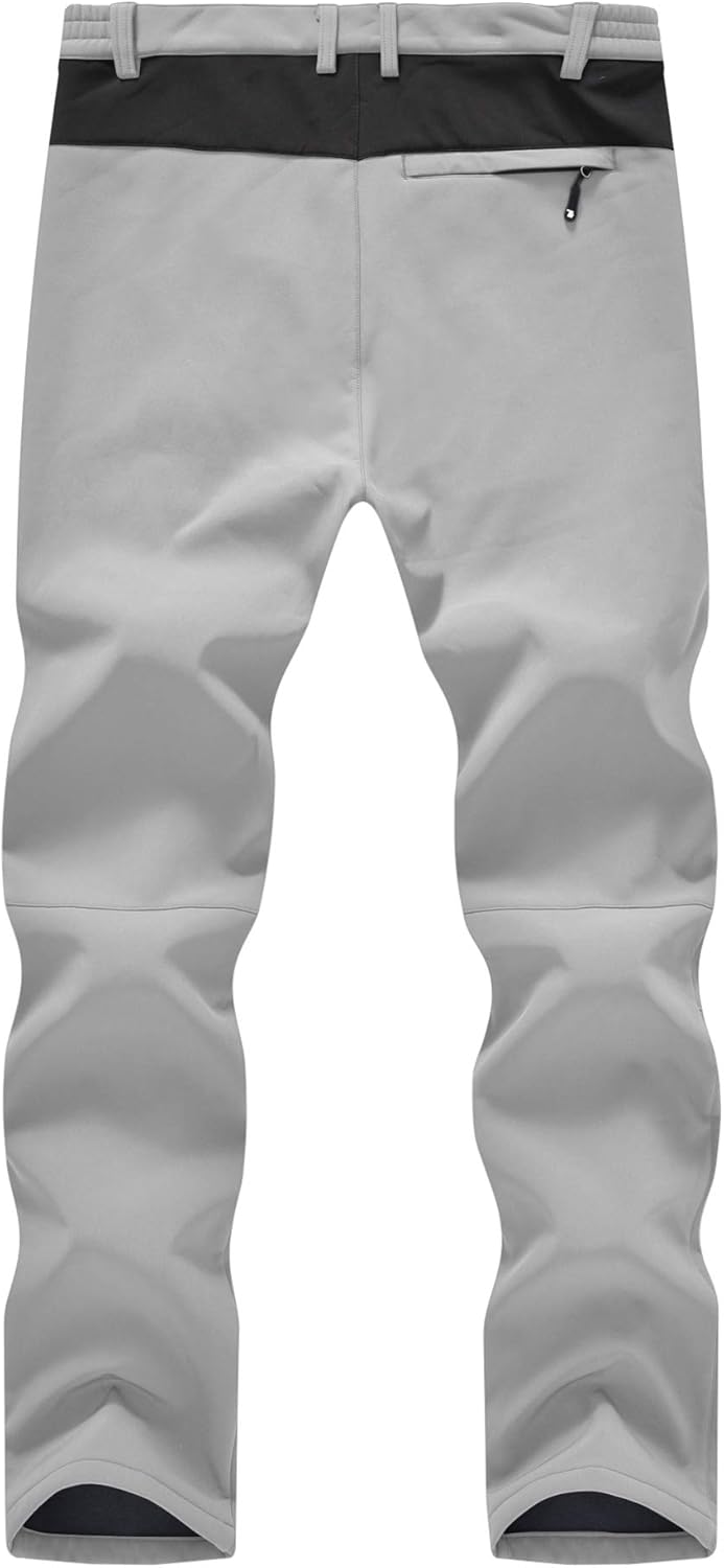 YSENTO Men's Fleece Lined Ski Snow Pants Winter Waterproof Softshell Insulated Hiking Cargo Pants - Image 3