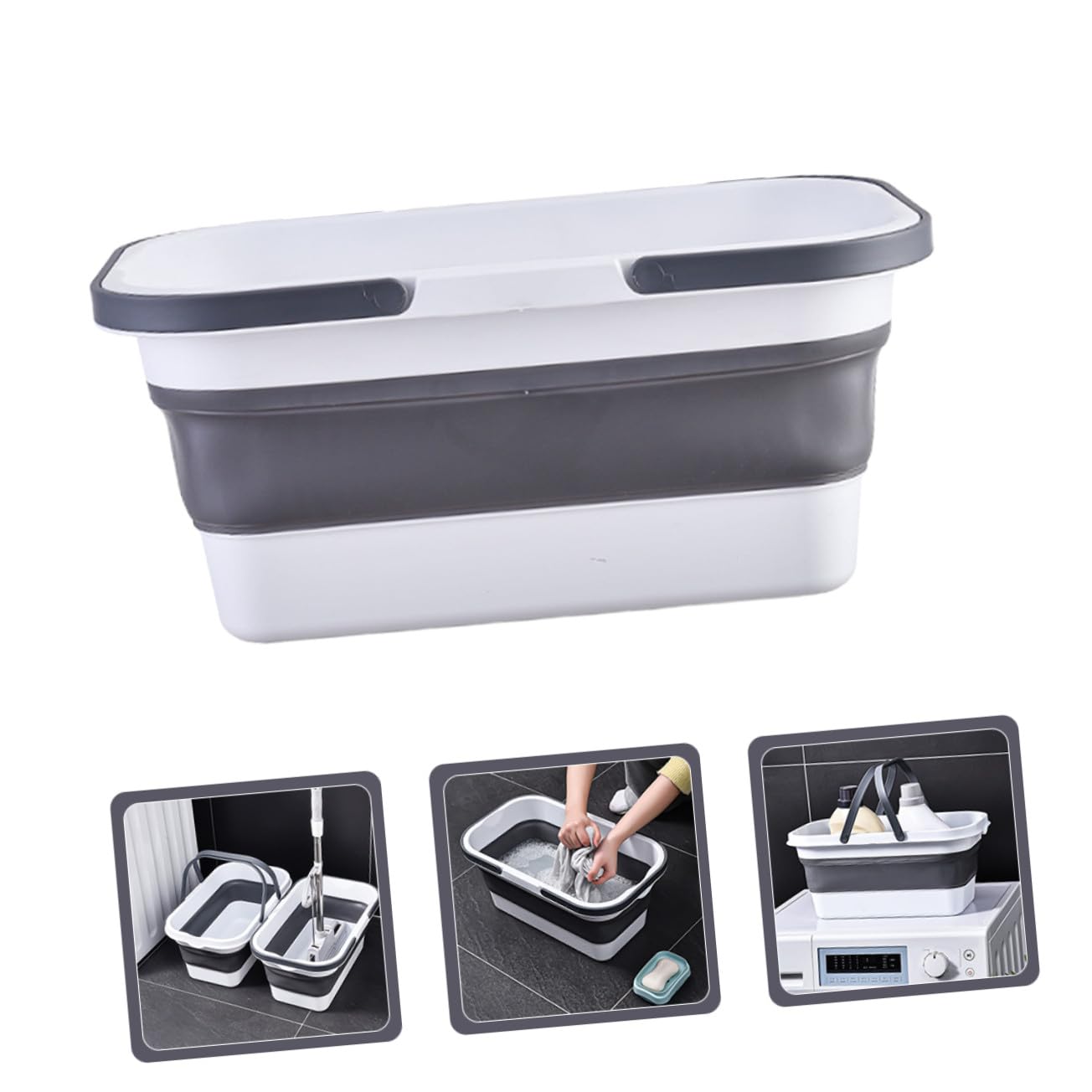 Secchio Pieghevole Portatile in PP e TPE con Manico Ergonomico e Antiruggine per Pulizia Casa Bagno e Campeggio Design Compatto e Robusto per Trasporto Facile