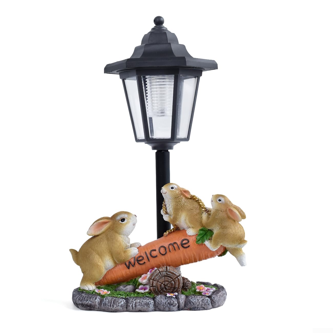 per decorazione Esterna per solare Coniglio e Carota 31cm