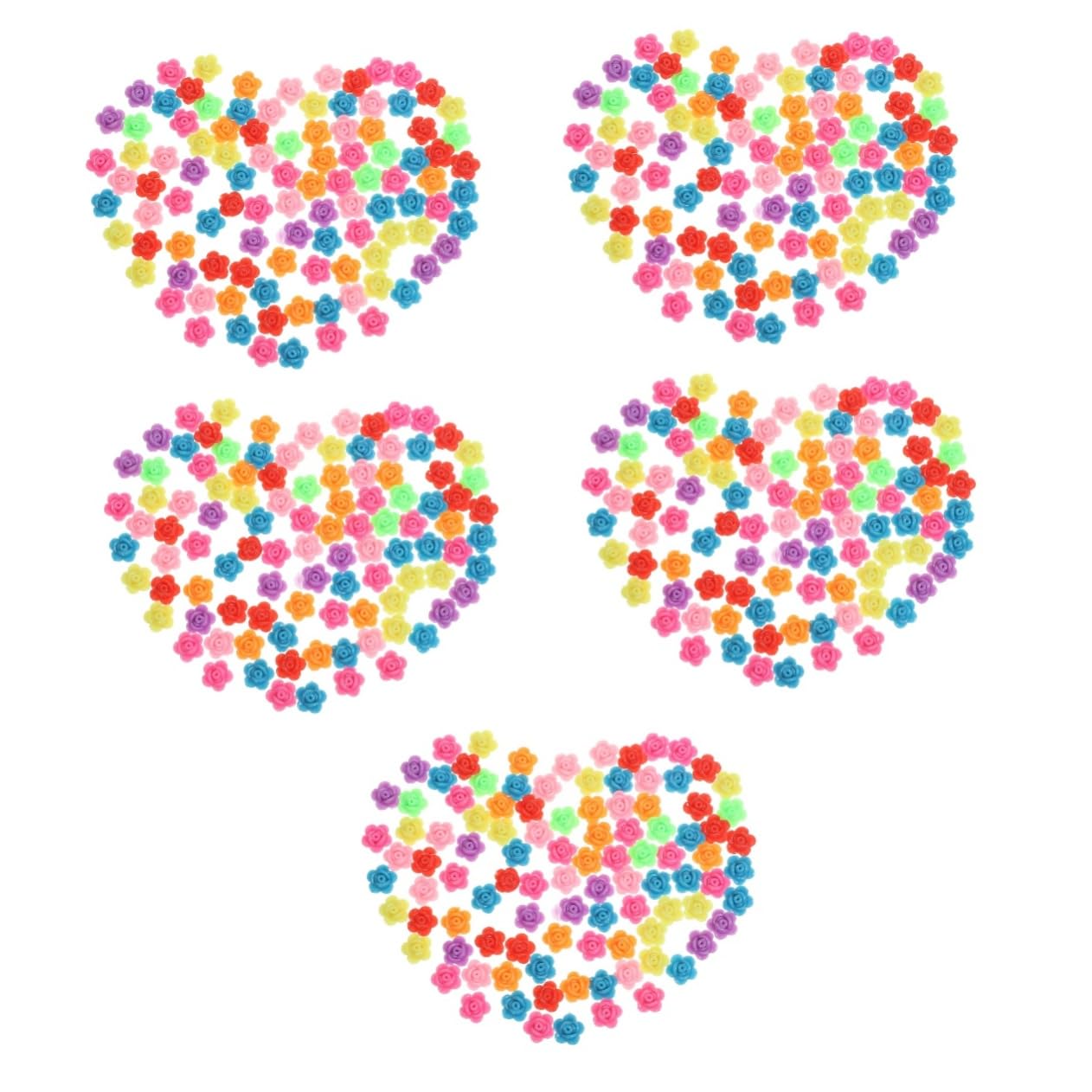 SHINEOFI 5 Ensembles Perles De Rose Simulées Pierres Précieuses Autocollantes Nombres Populaire Goujons Perles De Cheveux Stickers Scintillant Gemmes Rouges Strass Or Résine 200 Pièces X 5