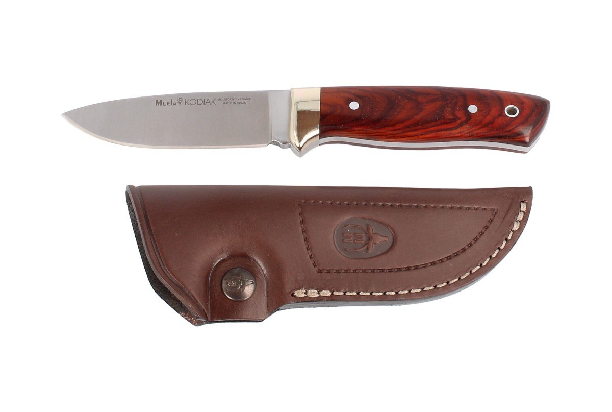 Electropolis Coltello da Caccia Muela Tutina, Manico in Legno Cocobolo, Alpaca ghiera, Dimensione Totale 21 cm + Carta Regalo Multiuso