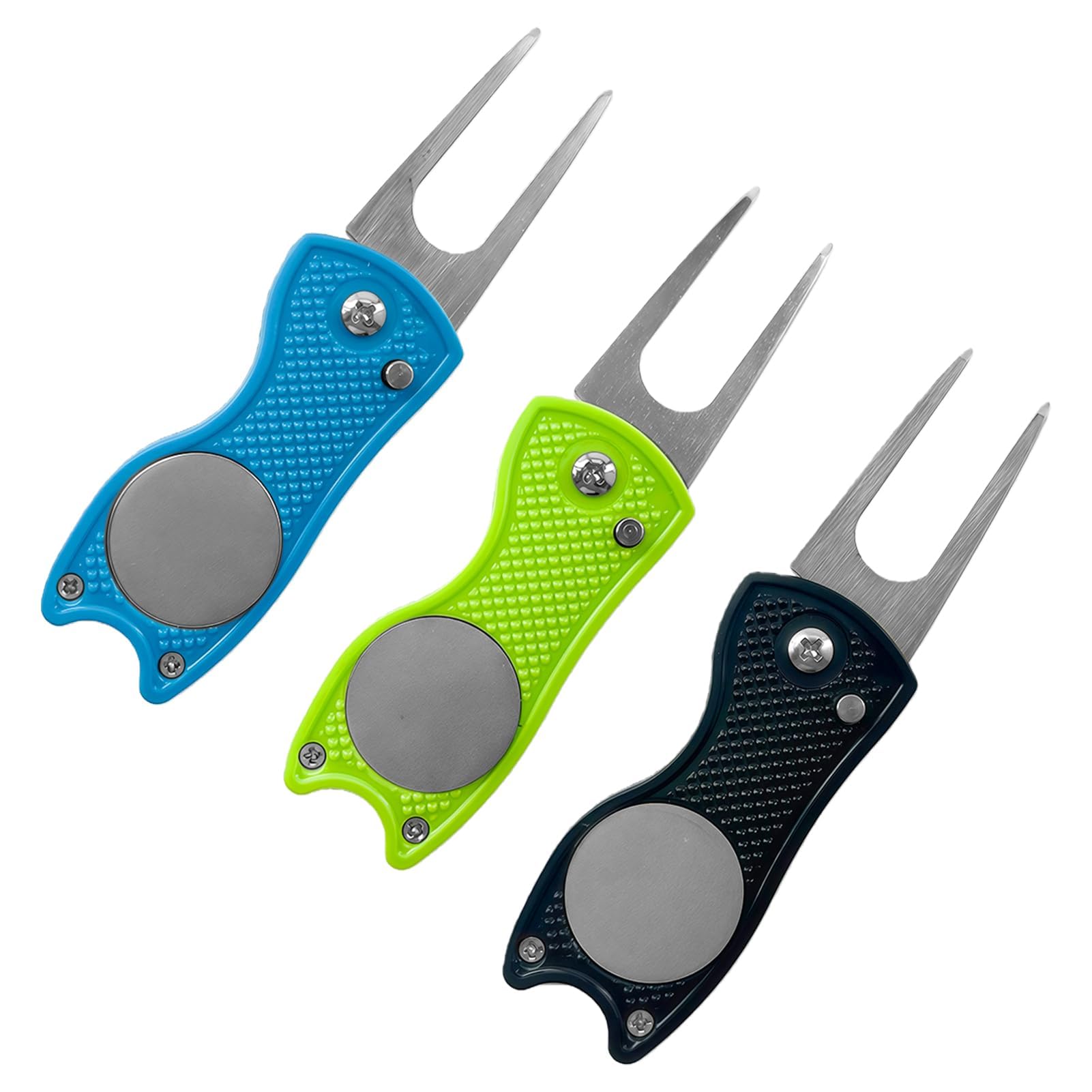 Lethra 3PCS Golf Pitch Repairer, Lightweight Mark Pitch Repair Tool, Golf Divot Tool with Magnetic Ball Marker and Pop up Button, Golf Gift for Professional Golfers