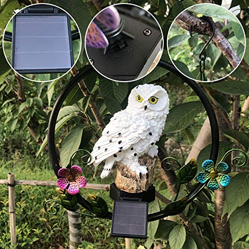 Lampe Solaire Hibou Jardin Extérieur - Lanterne Métal LED Imperméable Décorative Pour Patio Et Allée