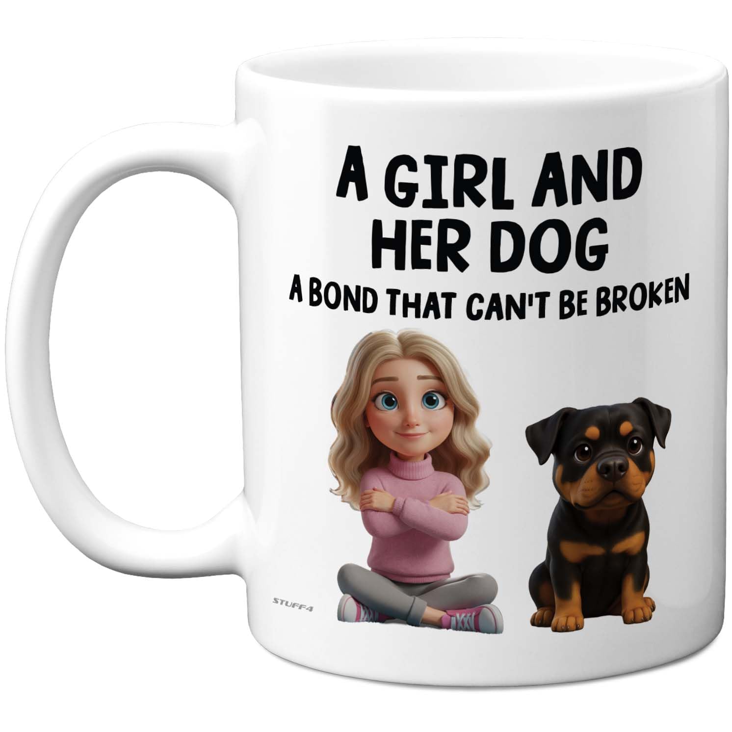 Stuff4 Dog Lover Gifts - Rottweiler Mug - Novelty Gifts for Friend Family from Relative Friend, Dog Owner Birthday Presents, Fun Bday Presents, 11oz Ceramic Dishwasher Safe Premium Mugs