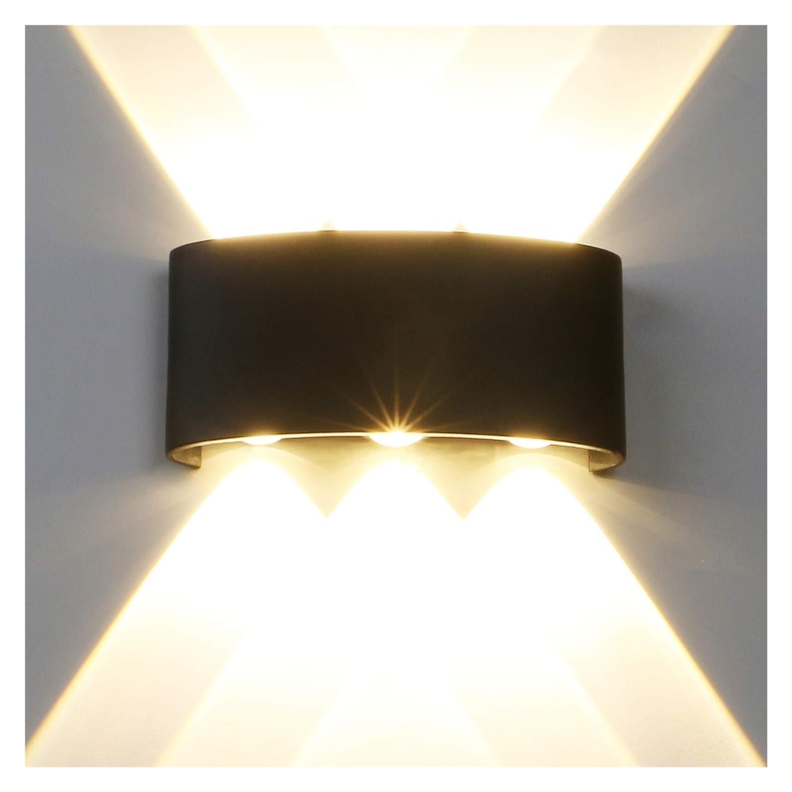 HELCEKOU Light Modern IP65 Sconce Outdoor LED Garden Wall Lights, Corridor Balcony Bathroom Up Down Lamp 6W Black(3000k)