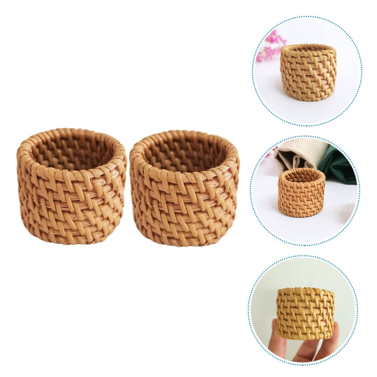 TOPBATHY 8piezas Anillos De Rattan para Servilletas Decorativos Hebillas Resistentes para Servilletas Bodas y Decoración De Mesa