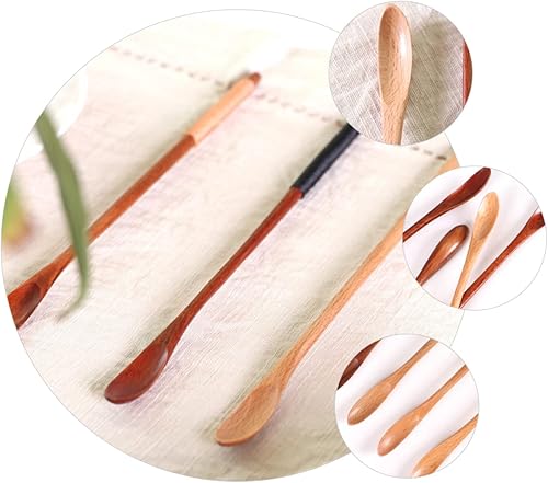 Miniatura 2 de 10 cucharas de miel largas naturales para cocinar cucharas para servir revolver, prensa de cocina antiadherente, utensilios de soda, té, café,