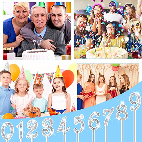 Numbers 0-9 Cake Topper Mini Diamond Gems Birthday Cake Toppers Bling Rhinestone Cake Topper Birthday Party Decoration For Wedding Anniversary Birthday Cake Decorations Keepsake, Set Of 10(Silver) #TOP3