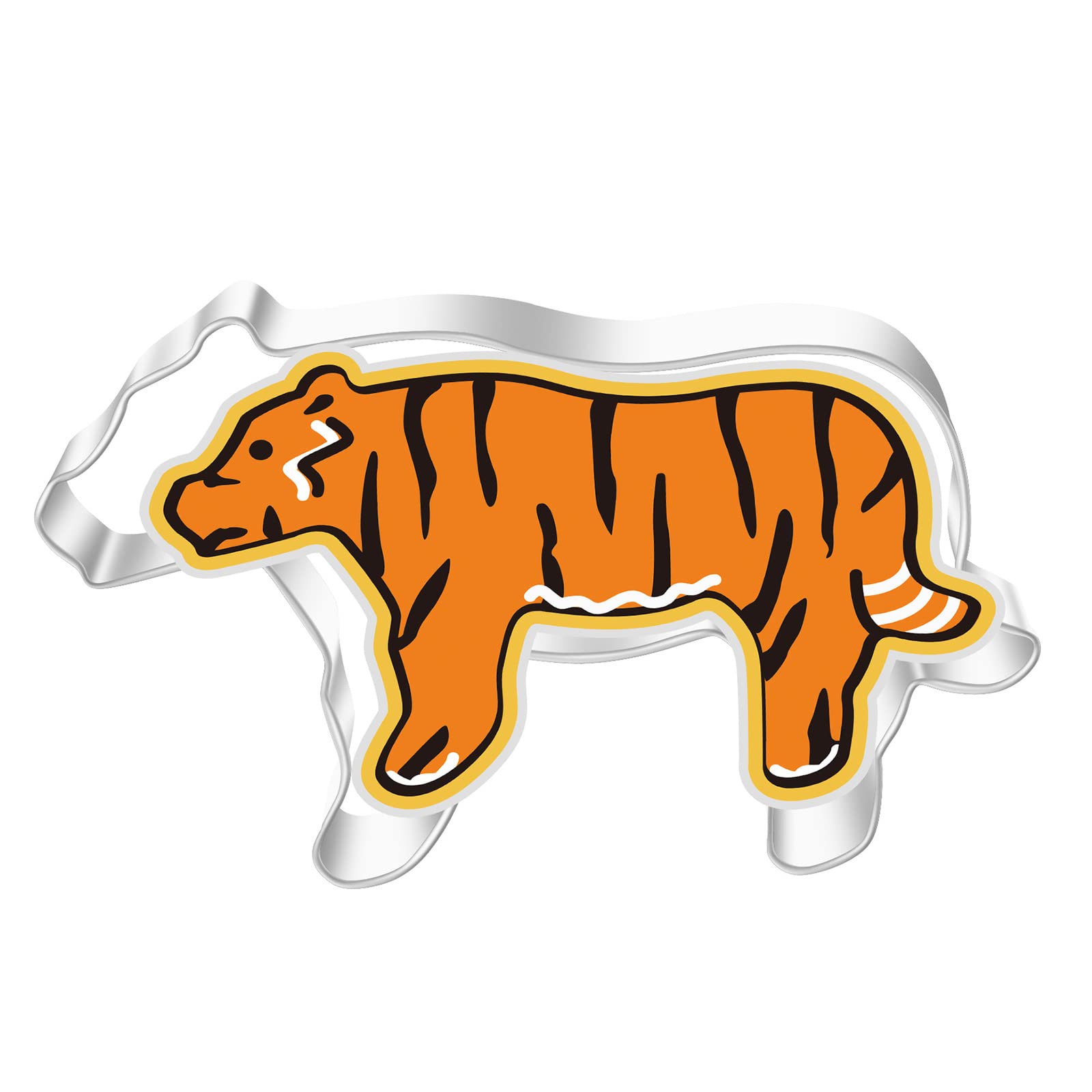 OSNIYAW Cookie Cutters, Biscuit Moulds, Tiger Shape, Stainless Steel Cookie Moulds, Baking Accessories for DIY, Baking, Stainless Steel Cookie Cutters for