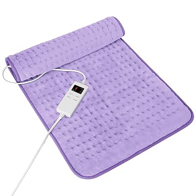 Heating Pad for Period Cramps, Heating Pad for Back/Neck/Shoulder Muscle Pain, 6 Heating & 4 Timer Setting, Auto Shut Off, Dry/Moist Heat & Machine Washable, Birthday Christmas Gifts for Women Mom