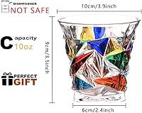 Vista 4 de MAGCOLOR Juego de 2 vasos de whisky, sin plomo, con textura glaciar transparente, de 10 onzas, vasos escoceses de primera calidad para beber
