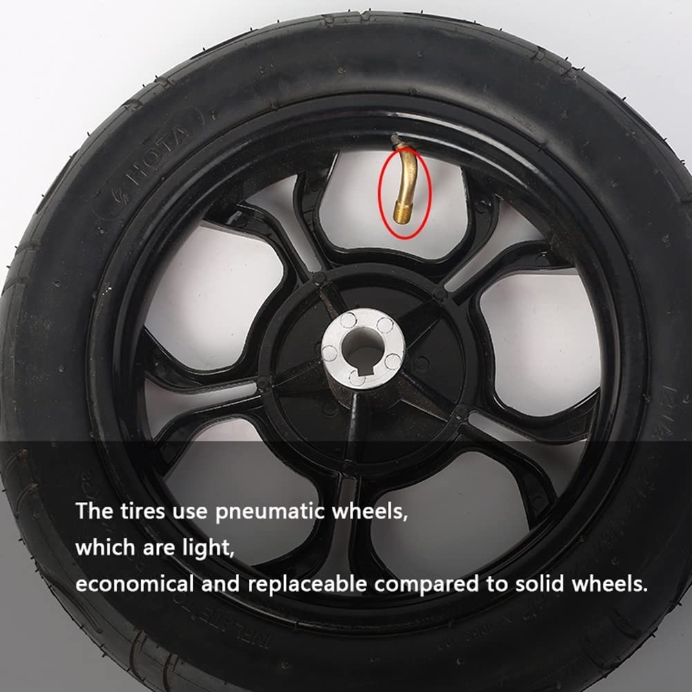 Genérico Reemplazo de Ruedas traseras de Silla de Ruedas eléctrica, neumático de 12 Pulgadas con rodamiento de 17 mm, Accesorios de Rueda duraderos para Mayor Movilidad y Estabilidad