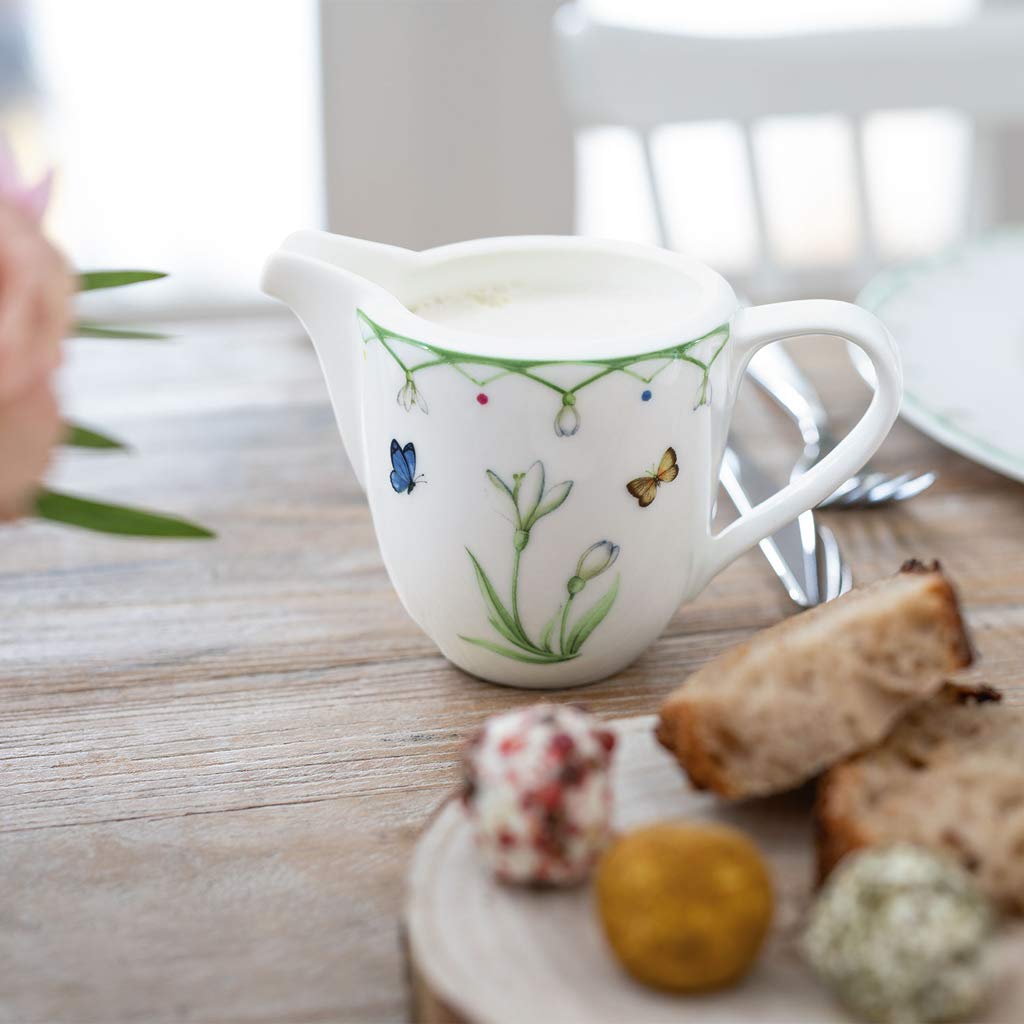 Villeroy & Boch Colorful Spring Creamer, 9.5 oz, Premium Porcelain, Made in Germany, White/Colored