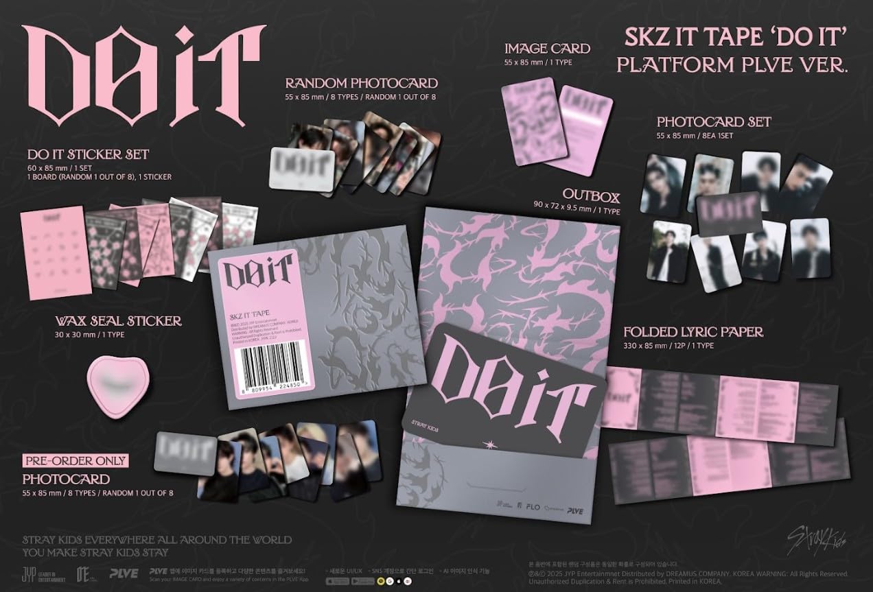 Amazon.com: (Felix) Stray kids SKZ IT TAPE DO IT Album 4p Set