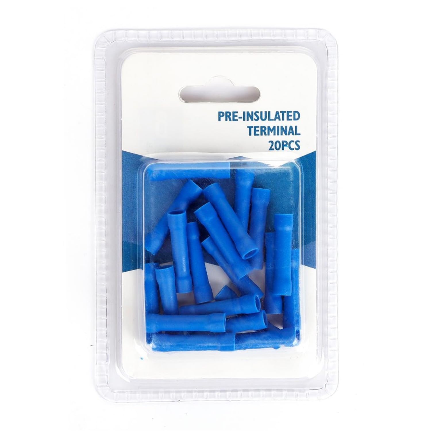 Blue BV5.5 pre-insulated terminal (15 pcs/blister), ideal for safe and efficient connections. Its design ensures optimal insulation, perfect for your electrical projects.