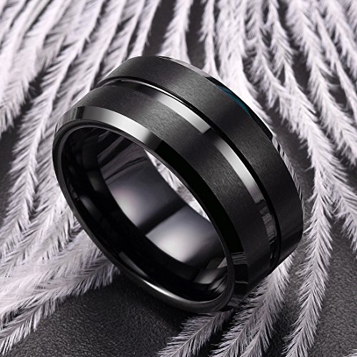 Image of King Will Basic 10mm Tungsten Carbide Ring for Men Matte Polished Engagement Band Comfort Fit