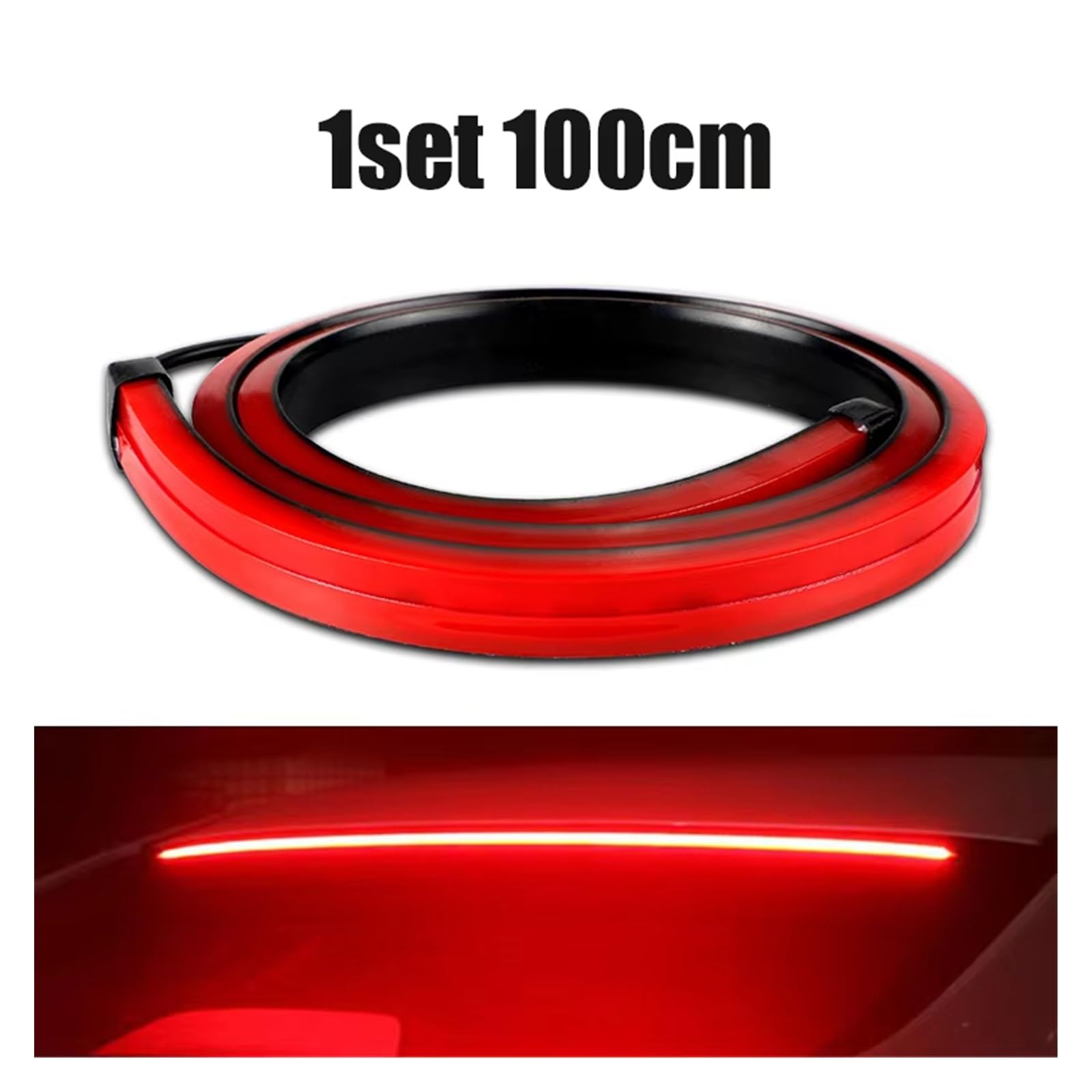 Luce Terza frenata Alto Terza striscia di freno per auto Fanale posteriore a LED da 100 cm 40 pollici Lampada segnalazione pericolo flash 12V Fanale Terzo Stop