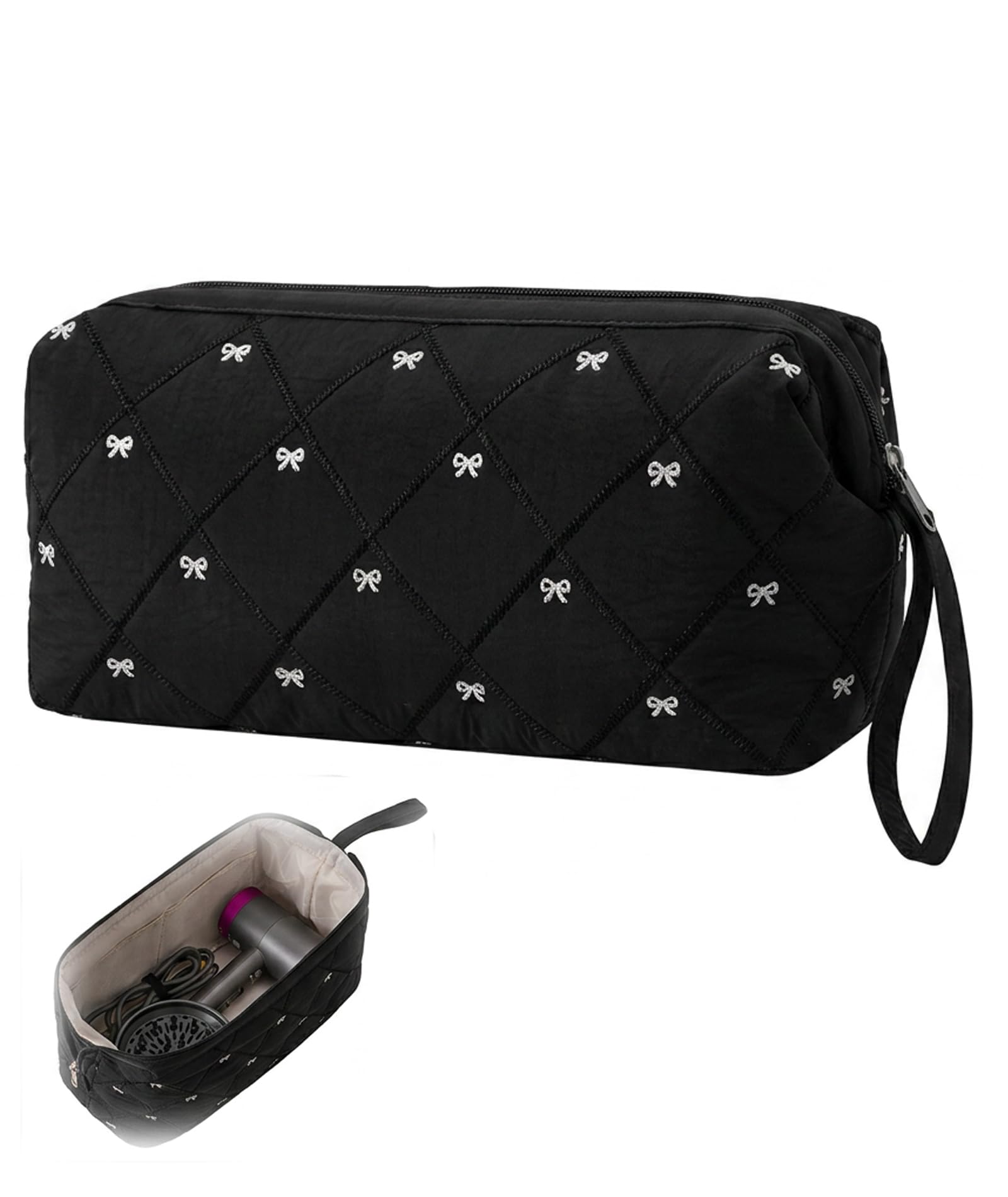 Hair Tools Organizer Bag, Travel Storage Solution for Professional Styling Tools, Compact Design with Hanging Hook, Storage Pouch for Hair Dryers and Styling Accessories(black)-picture-21
